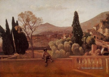 Jardins de la Villa d’Este à Tivoli plein air romantisme Jean Baptiste Camille Corot Peinture à l'huile